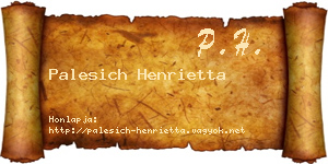 Palesich Henrietta névjegykártya